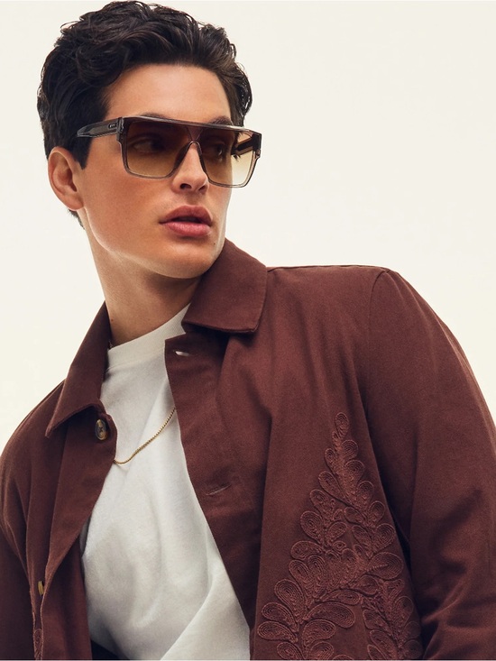 Quay Australia Tempo sunglasses in Grey Frame / Sepia Lens main image 7